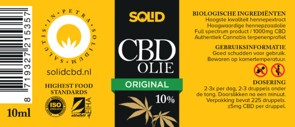 Solid CBD Olie specificaties 10%
